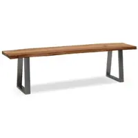 KADIMA DESIGN Esszimmerbank 140x40x45,5 cm Massivholz / Metall mit | Gr.: 180 x 40 x 46 cm