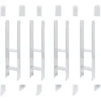 GAH Alberts Alberts 4 x H-Pfostenträger, 111x600 mm, Materialstärke 6 mm, Tiefe 60 mm, feuerverzinkt