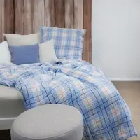 Fleuresse Musselin Bettwäsche Faro 624532 blau 155x220 cm + 80x80 cm - blau