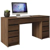 Mirjan 24 Schreibtisch / Schminktisch Ada Bis, Schlafzimmer Kosmetiktisch mit neun Schubladen (Farbe: Nuss Okapi)