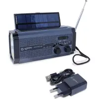 Emissimo TEC Solarradio -ONE- Notfallradio Akku Kurbelradio mit USB-Ladeanschlus
