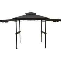 HC Garten & Freizeit Grillpavillon anthrazit 240x150x250 cm mit feuerresistentem Dach, Seitenmarkisen und Rauchabzug