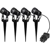 Chilitec Gartenstrahler Set mit 4 Spots Netzteil Erdspieß 3000k IP44
