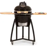 Patton Kamado Grill Holzkohlegrill "PREMIUM", Grill Ø33.5cm, Schwarz