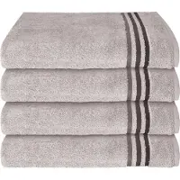Schiesser Handtuchset Skyline Color | Einfarbig | 4-teilig | 100% Baumwolle | Flauschig & Saugstark | 50x100 cm | Hellgrau