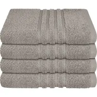 Schiesser Handtuchset Milano | Einfarbig | 4-teilig | 100% Baumwolle | Weich & Saugstark | 50x100 cm | Hellgrau