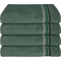 Schiesser Handtuchset Skyline Color | Einfarbig | 4-teilig | 100% Baumwolle | Flauschig & Saugstark | 50x100 cm | Dunkelgrün