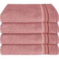 Schiesser Handtuchset Skyline Color | Einfarbig | 4-teilig | 100% Baumwolle | Flauschig & Saugstark | 50x100 cm | Altrosa