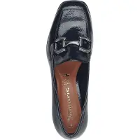 Tamaris Slipper , Damen, Gr. 38, Synthetik Textil, blau (navy), Lacksynthetik, unifarben, Schuhe Slipper, Blockabsatz, Slipper, Businessschuh mit modischer Zierspange, Topseller