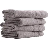 Schiesser uncover by Handtuchset Brooklyn | Einfarbig | 4-teilig | 100% Baumwolle | Kuschelweich & Saugstark | 50x100 cm | Hellgrau
