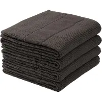 Schiesser Handtuchset Turin | Einfarbig | 4-teilig | 100% Baumwolle | Flauschig & Saugstark | 50x100 cm | Dunkelgrau