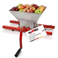 Grafner Obstmühle 7 Liter, massive Ausführung mit Handkurbel, Apfelpresse Beerenmühle Traubenmühle Saftpresse Obsthäcksler Maischemühle Obstpresse