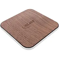 InLine Qi woodcharge, wireless fast charger, 5/7,5/10W/15W, USB-C, Drinnen, USB, 9 V, 2 A, Kabelloses Aufladen, 1 m