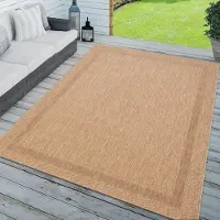 TT Home In-& Outdoorteppich Wetterfest Terrasse Küche Modern Mit Umrandung Unifarben Größe 80x150 cm