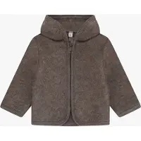 Huttelihut Wollfilz-Jacke Merino mit Ohren, Brown Melange, 74
