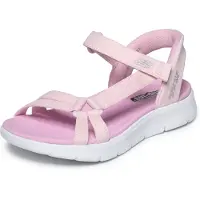 SKECHERS Sandale "GO WALK FLEX SANDAL", Mädchen, Gr. 27, atmungsaktiv, rosa (hellrosa, kombiniert), Textil, Schuhe Sandale, Sommerschuh mit Klettverschluss, Größenschablone zum Download