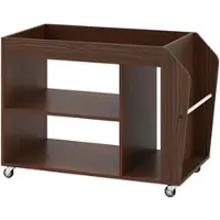 Costway Beistelltisch 3 Ebenen Nachttisch Nachtschrank Holz mit Rollen