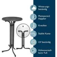 Beautissu STEHTISCH Bellini Ø 60cm Grau mit Premium Stehtischhusse Ø 60cm Anthrazit