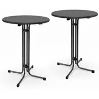 Beautissu Bellini Stehtisch ø60xH110cm Schwarz 2tlg
