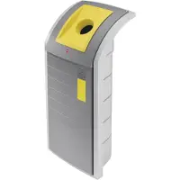 Hailo ProfiLine WSB Design XXXL Wertstoffsammler - 1 x 120l - schlagbeständiger Sammelbehälter aus technischem Kunststoff - Müllsackhalterung & Einwurfklappe mit 3 wechselbaren Einsätzen - grau