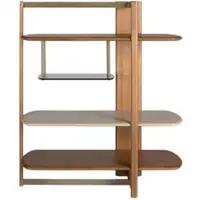 AC ANGEL CERDÁ Angel Cerdá Rechtes rechteckiges Regal aus hellem Nussbaumholz und Holz in Greige-Farbe | Gr.: onesize