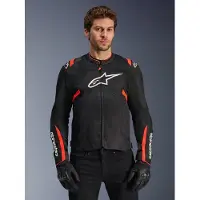 Alpinestars T-Sps Air V2 Motorrad Textiljacke, schwarz/rot, 2XL