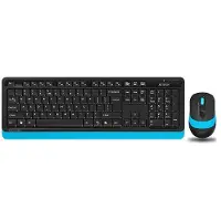 A4Tech Fstyler FG1010, Volle Größe (100%), Kabellos, RF Wireless, QWERTY, Schwarz, Blau, Maus enthalten