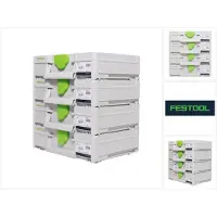 Festool Systainer Set 4x SYS3 M 112 ( 4x 204840 ) 7,7 Liter 396x296x112mm Werkzeugkoffer koppelbar
