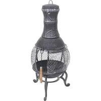 Mendler Terrassenofen HWC-F71, Feuerstelle Terrassenkamin Gartenkamin Gartenofen, Gusseisen 11,7kg 91x42x42cm