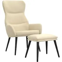 vidaXL Relaxsessel mit Hocker Creme Stoff