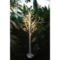 BURI LED Lichterbaum Birkenstamm 150cm Dekobaum Gartendeko Weihnachtsdeko warmweiß