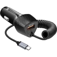 Forcell , Universal-KFZ-Ladegerät (38W) im Carbon-Design mit USB-C Kabel, Carbon