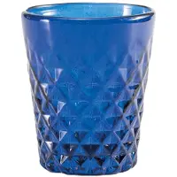 Zafferano Tumbler Balloton Blu, 6er-Set mundgeblasener Gläser mit Reliefdekor, traditionelles venezianisches Design, 35 cl Fassungsvermögen