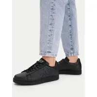 EA7 Unisex. 7X000331_AF10848 Classic Cc Schuhe schwarz (41 1/3), Leder, Wohnung, Schnürsenkel, Lässig