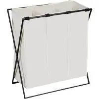 SmartaSaker Wäschesammler Mod. Trio XL Beige mit drei Fächern