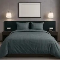 TRAUMSCHLAF Mako-Satin Bettwäsche Stripe 2x Kissenbezug 65x100 cm | anthrazit - grau
