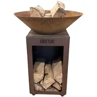 Grill'Chic Feuerschale Cevenol Corten Holz Rund 74 Einfache Wanne