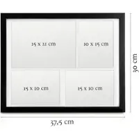 Bomoe Galeria Bilderrahmen 4 Bilder 15x21cm + 10x15cm Schwarz 2tlg