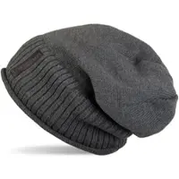 StyleBREAKER Feinstrick Beanie Mütze in Dunkelgrau | Gr.: onesize