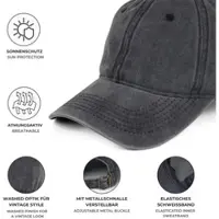 StyleBREAKER Vintage Baseball Cap in Anthrazit | Gr.: onesize