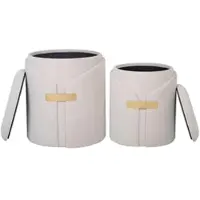 Kayoom Hocker Forcet 125 2er-Set in creme | Gr.: onesize