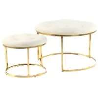 Kayoom Hocker Becky 825 2er-Set in creme - gold | Gr.: onesize