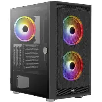 Aerocool Graphite-G-BK-v2, Midi Tower, PC, Schwarz, ATX, micro ATX, Mini-ITX, Acrylnitril-Butadien-Styrol (ABS), SPCC, Stahl, Gaming
