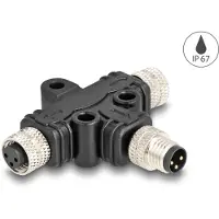 DeLOCK M8 T-Splitter A-kodiert 3 Pin 1 x Stecker zu 2 x Buchse Parallelschaltung