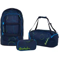 Satch , Schulrucksack-Set PACK Blue Tech 3-teilig, ab 5. Klasse