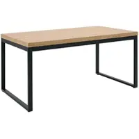 Homestyle4u Esstisch 160x90 cm Eiche Metall Schwarz Esszimmertisch Holztisch