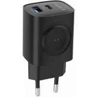 Gembird 2-in-1 USB-C Ladegerät für Smartphone und Apple Watch, 20W, Schwarz