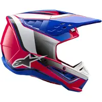 Alpinestars S-M5 Sail Helm ECE 22.06 Weiß Diva Pink Emaille Blau Glänzend Größe XL