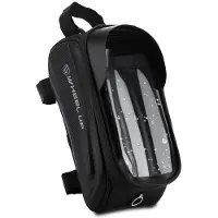 Cadorabo 7 Zoll Handy Fahrradtasche in Schwarz Rahmentasche mit Handyhalter für Smartphones bis 7 Zoll