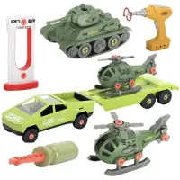 Maksik Montagewagen mit Anhänger und Hubschrauber